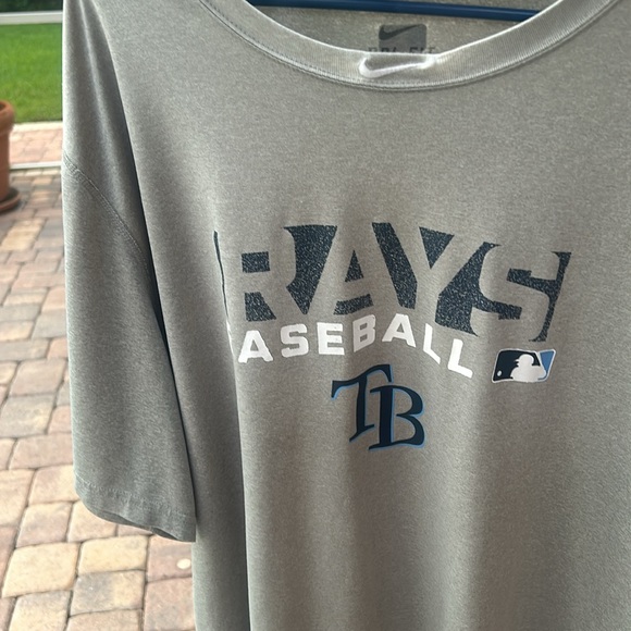 Tampa Bay Devil Rays T-Shirt Men's 2XL Gray Nike Athletic MLB Sports Dri-Fit GUC - Picture 17 of 17
